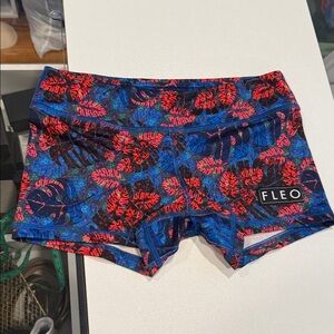Fleo of Women's Vibrant Blue and Red Athletic Shorts
